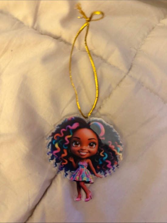 Other - Colorful Cartoon Girl Acrylic bag charm Multicolor